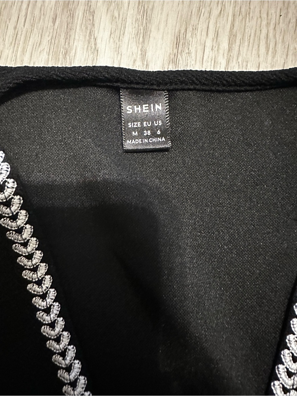 SHEIN Black Vest with White Butterfly Embroidery - Picture 3 of 5